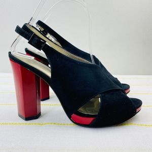 Diane Von Furstenberg Marlene Platform Peep Toe Slingback Heels Womens 6.5 Luxe